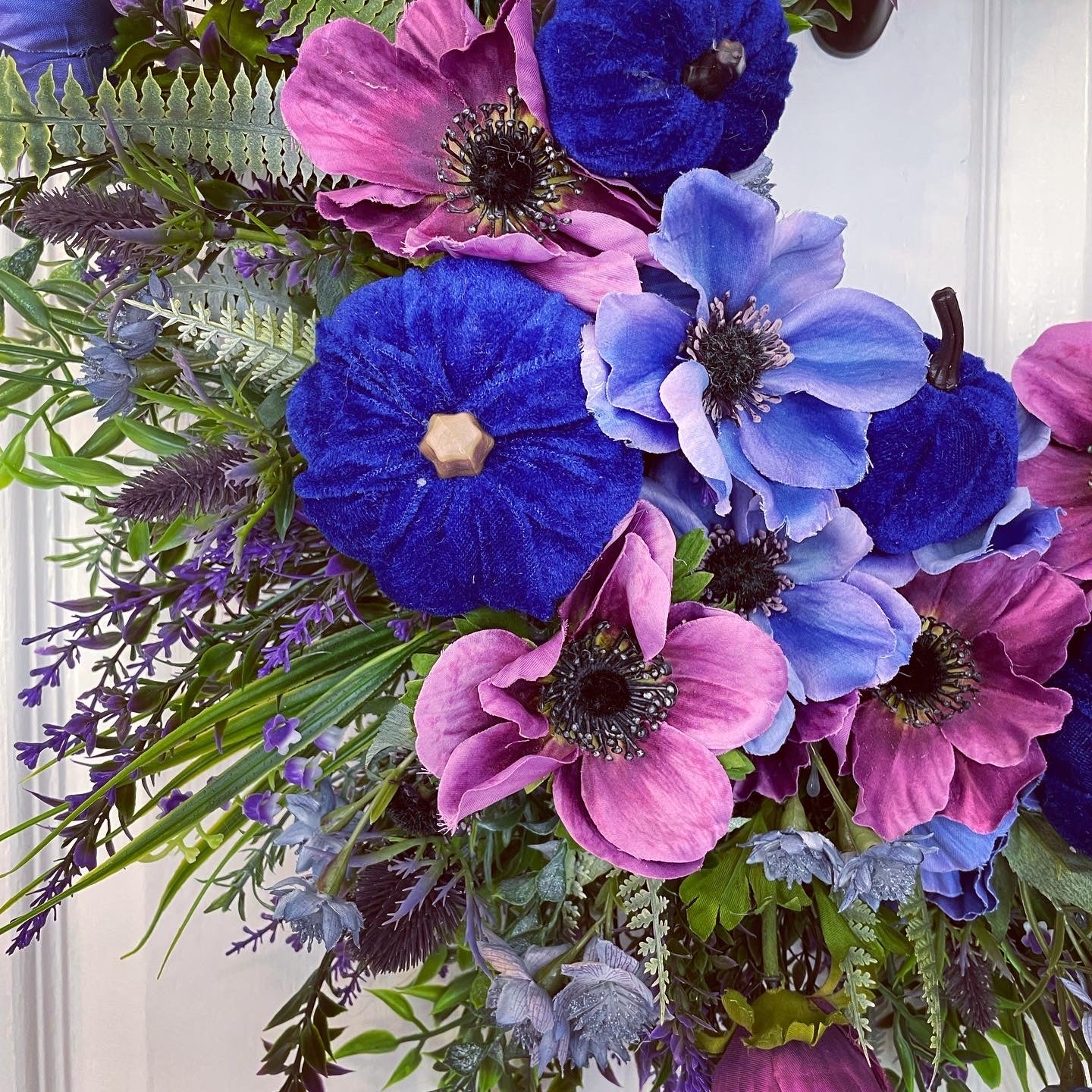 Autumn Wreath – Anemone And Bluebells