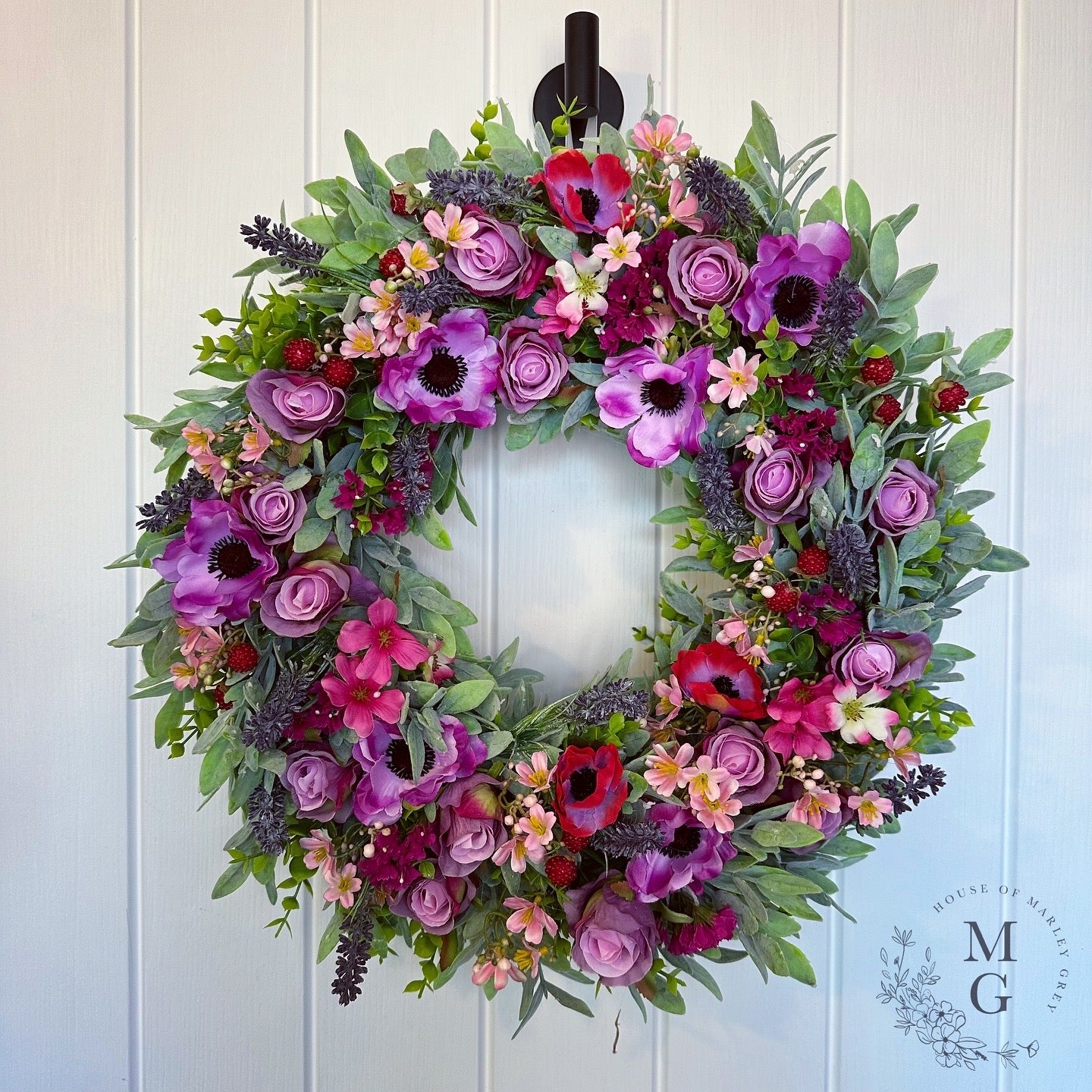 Floral Wreath – Roses And Raspberries
