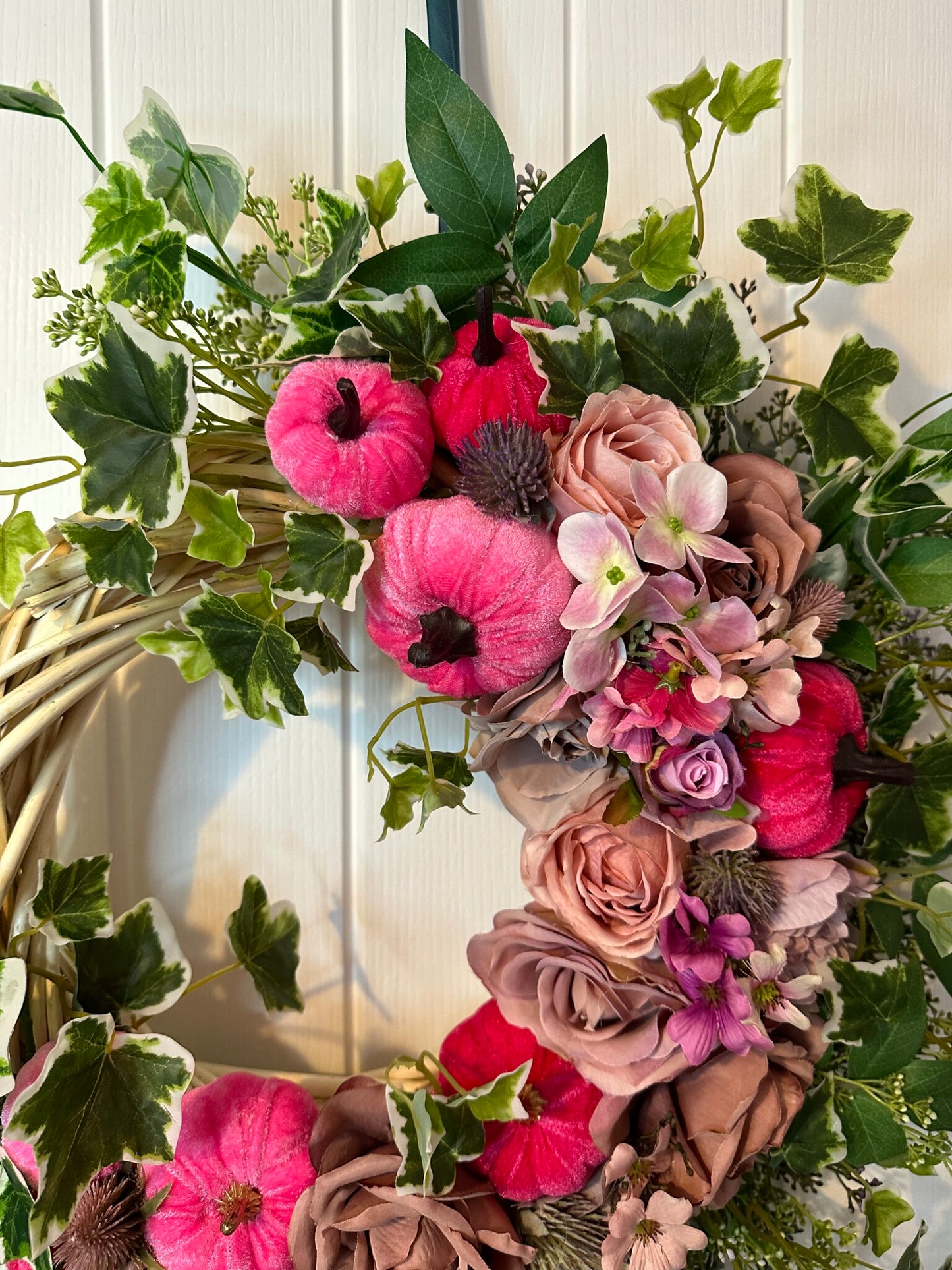 Autumn Wreath – Roses And Pumpkins