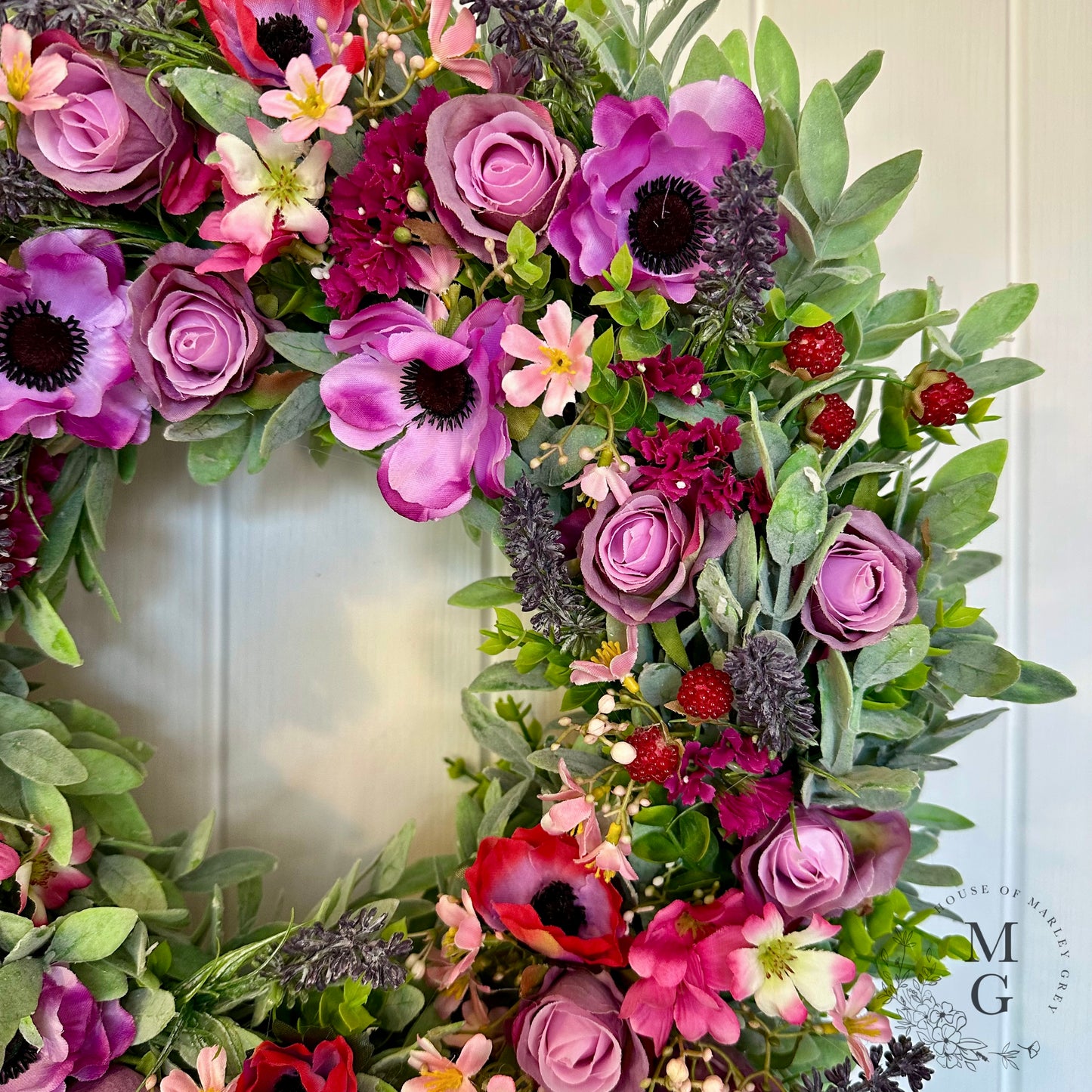 Floral Wreath – Roses And Raspberries