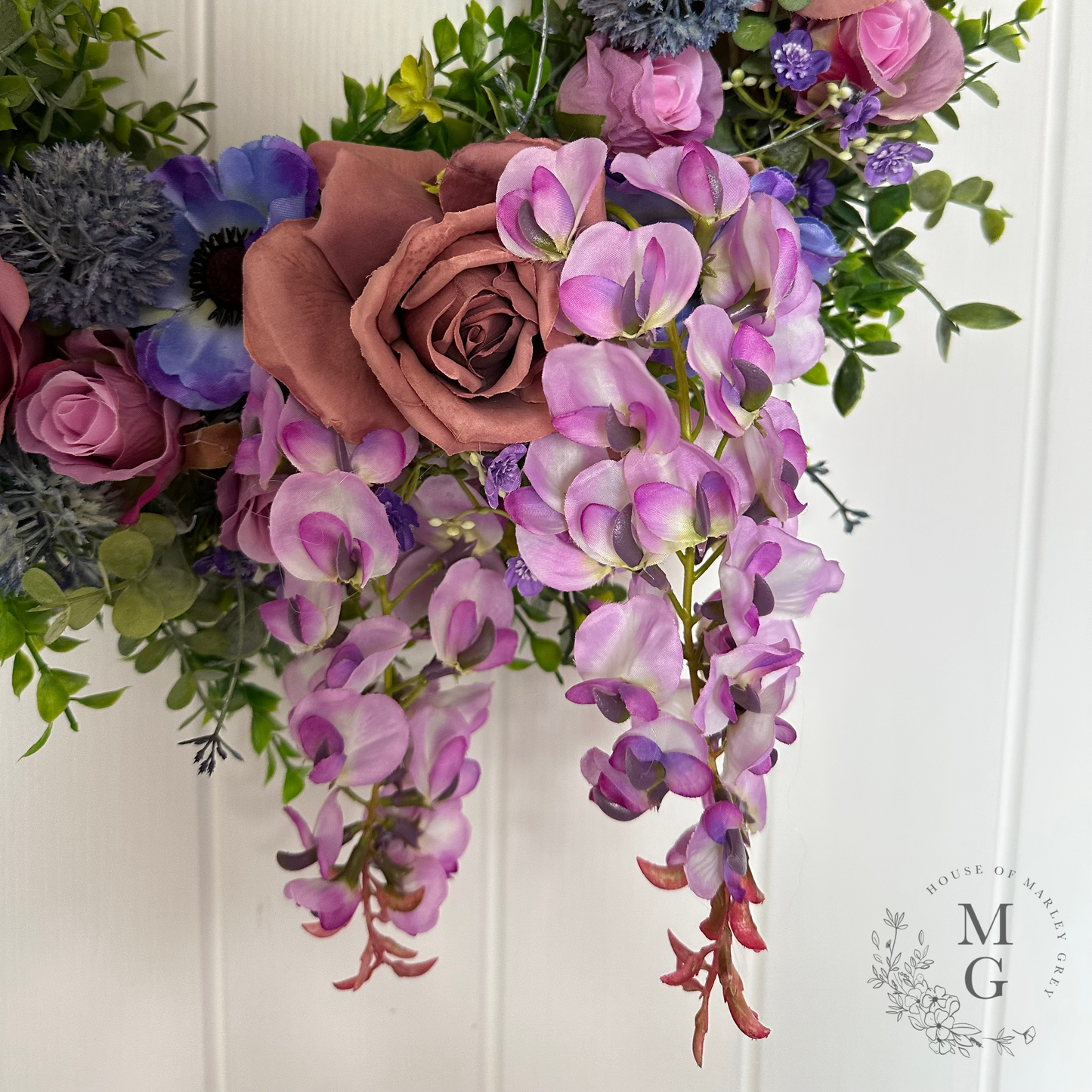Floral Wreath – Roses And Wisteria