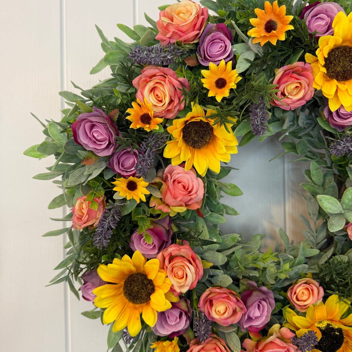 Floral Wreath – Roses And Sunflowers