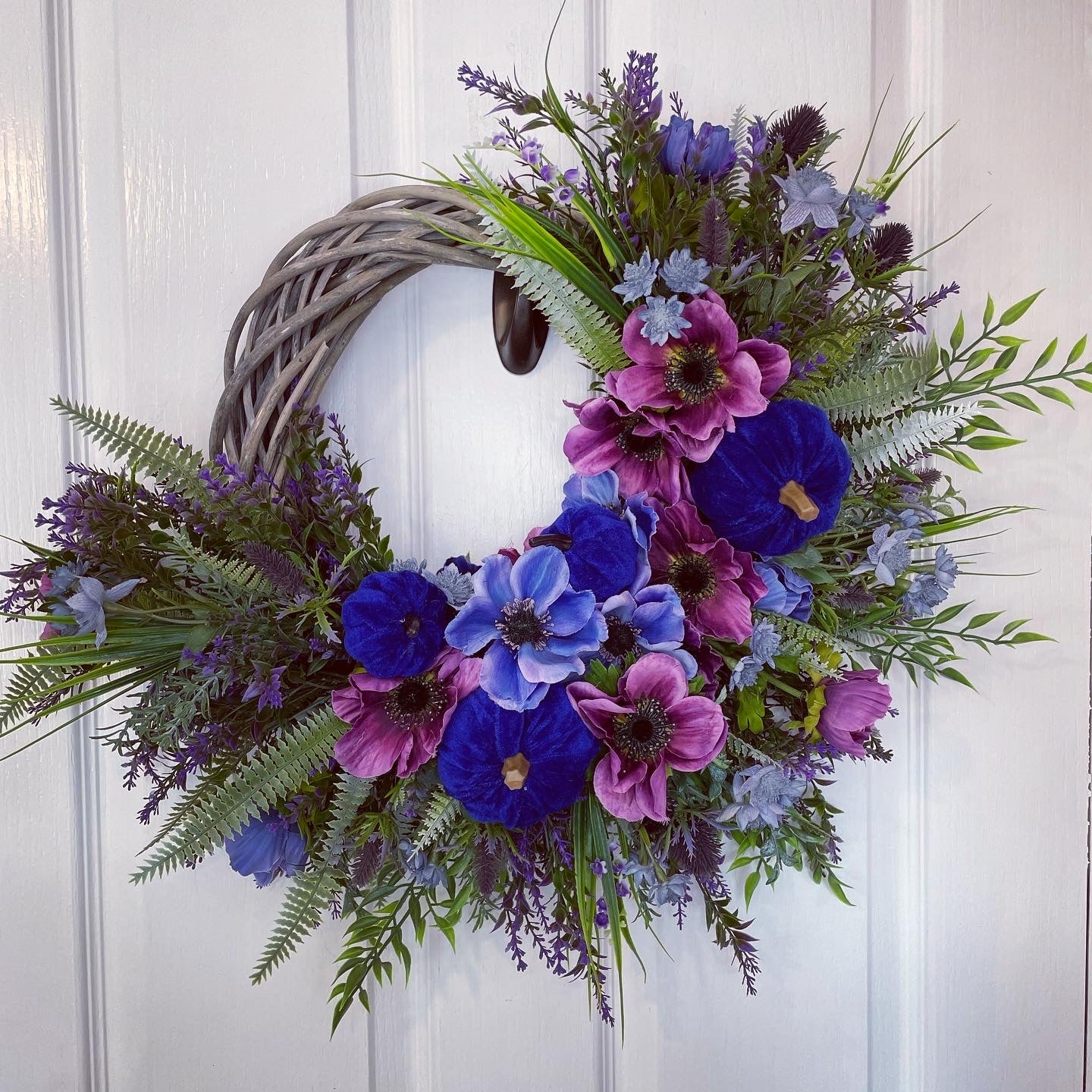 Autumn Wreath – Anemone And Bluebells