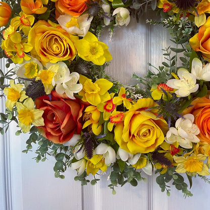 Floral Wreath – Roses And Daffodils