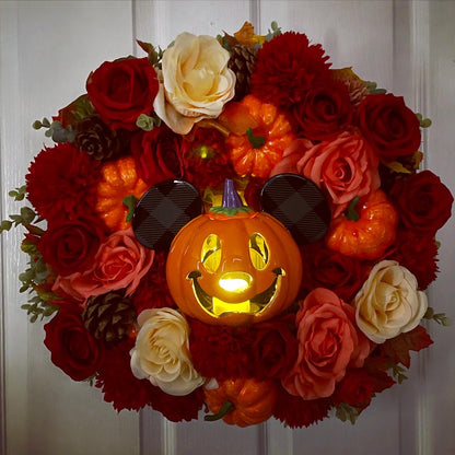 Halloween Wreath – Mickey Mouse Pumpkin
