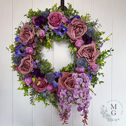 Floral Wreath – Roses And Wisteria