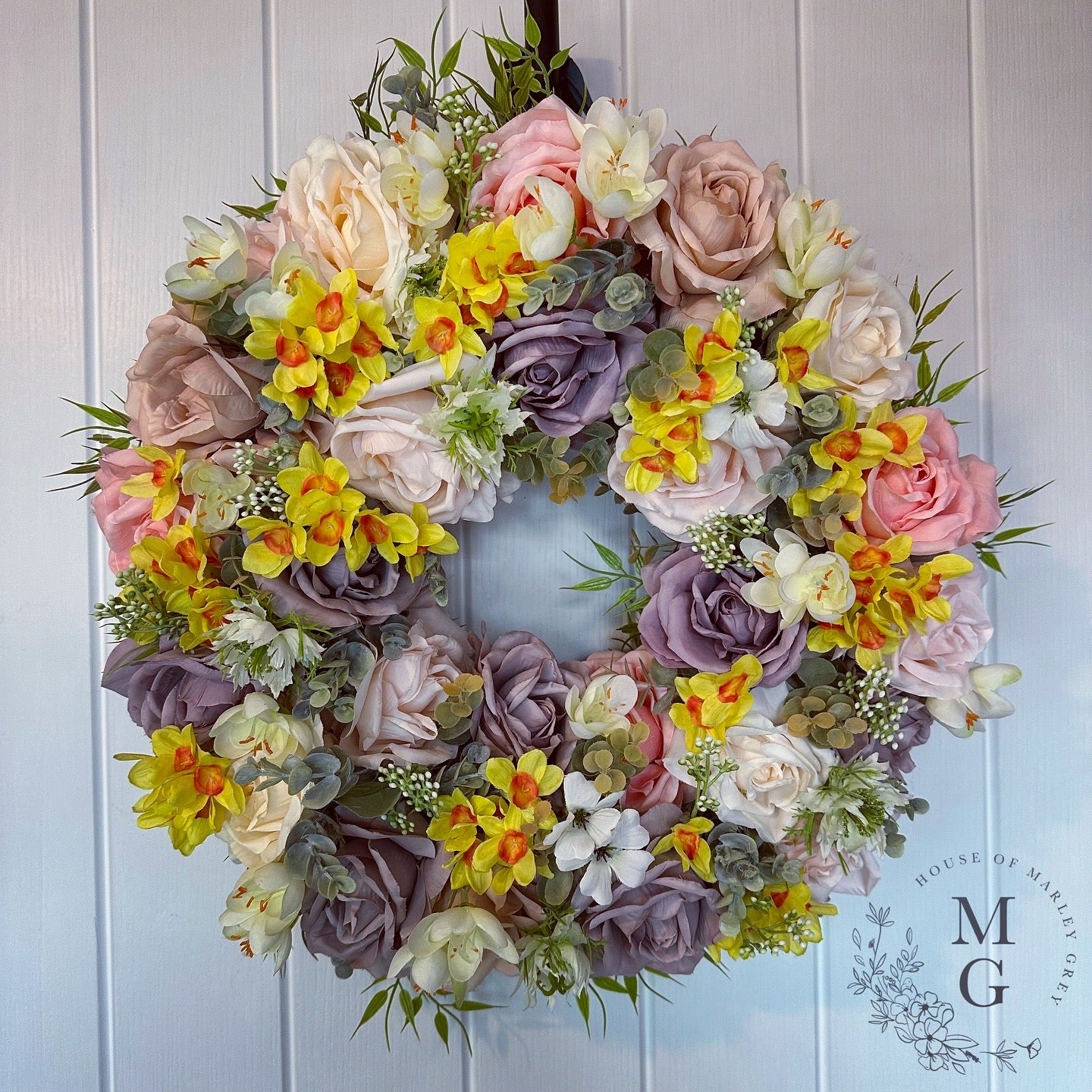 Floral Wreath – Roses And Daffodils
