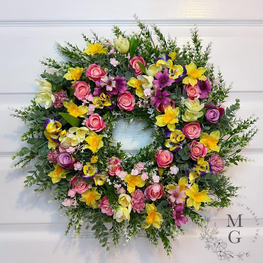 Floral Wreath – Roses And Daffodils