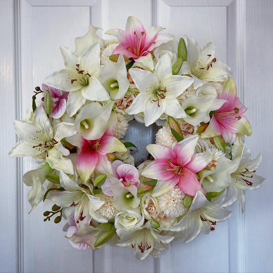 Floral Wreath – Roses And Lilies