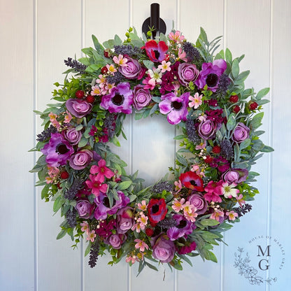 Floral Wreath – Roses And Raspberries