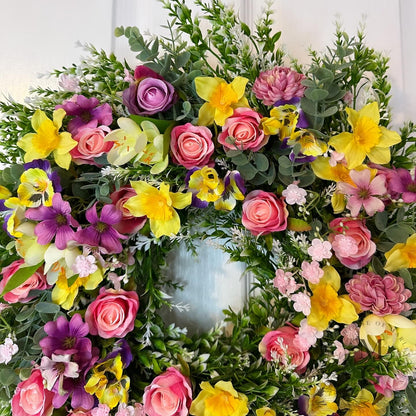 Floral Wreath – Roses And Daffodils