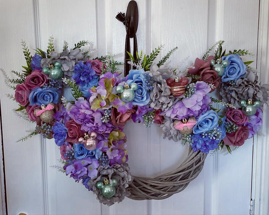 Christmas Disney Floral Wreath – Roses And Peonies