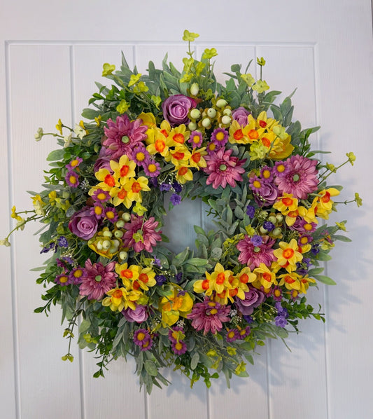 Floral Wreath – Roses And Daffodils