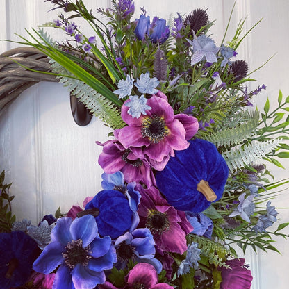 Autumn Wreath – Anemone And Bluebells