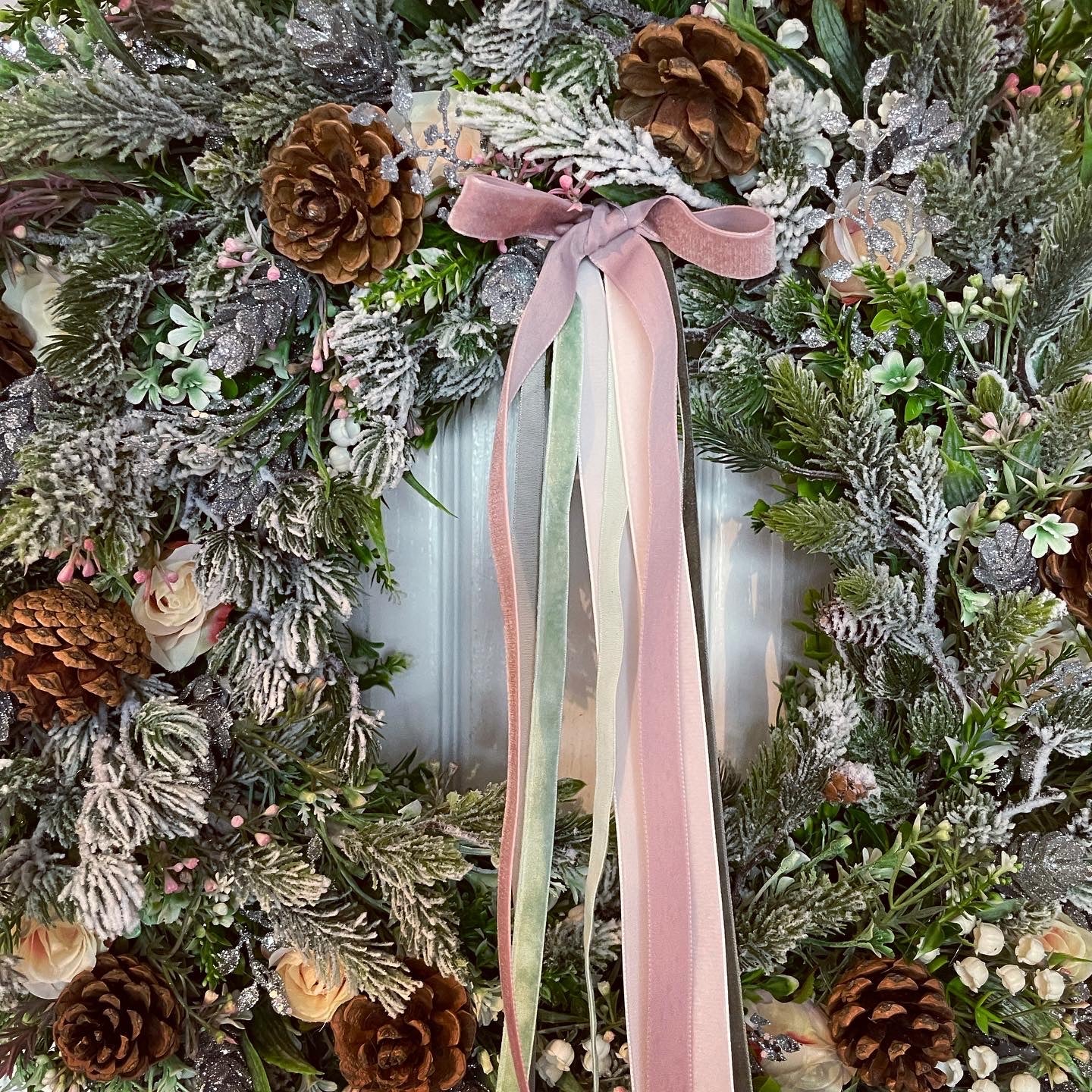 Christmas Floral Wreath – Roses And Lily Of The Valley