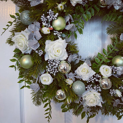 Christmas Floral Wreath – Roses And Berries