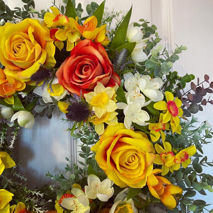Floral Wreath – Roses And Daffodils