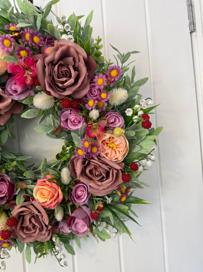 Floral Wreath – Roses And Raspberries