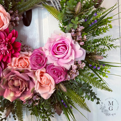 Floral Wreath – Roses And Dahlias