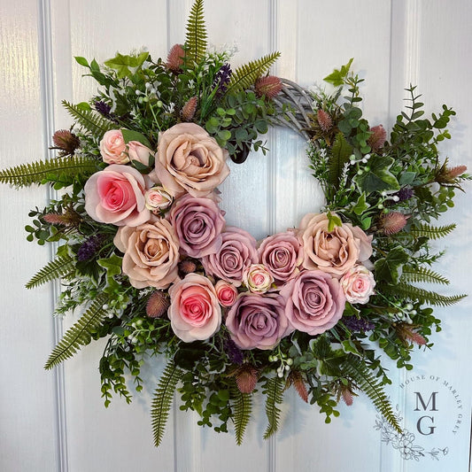 Floral Wreath – Roses And Ivy