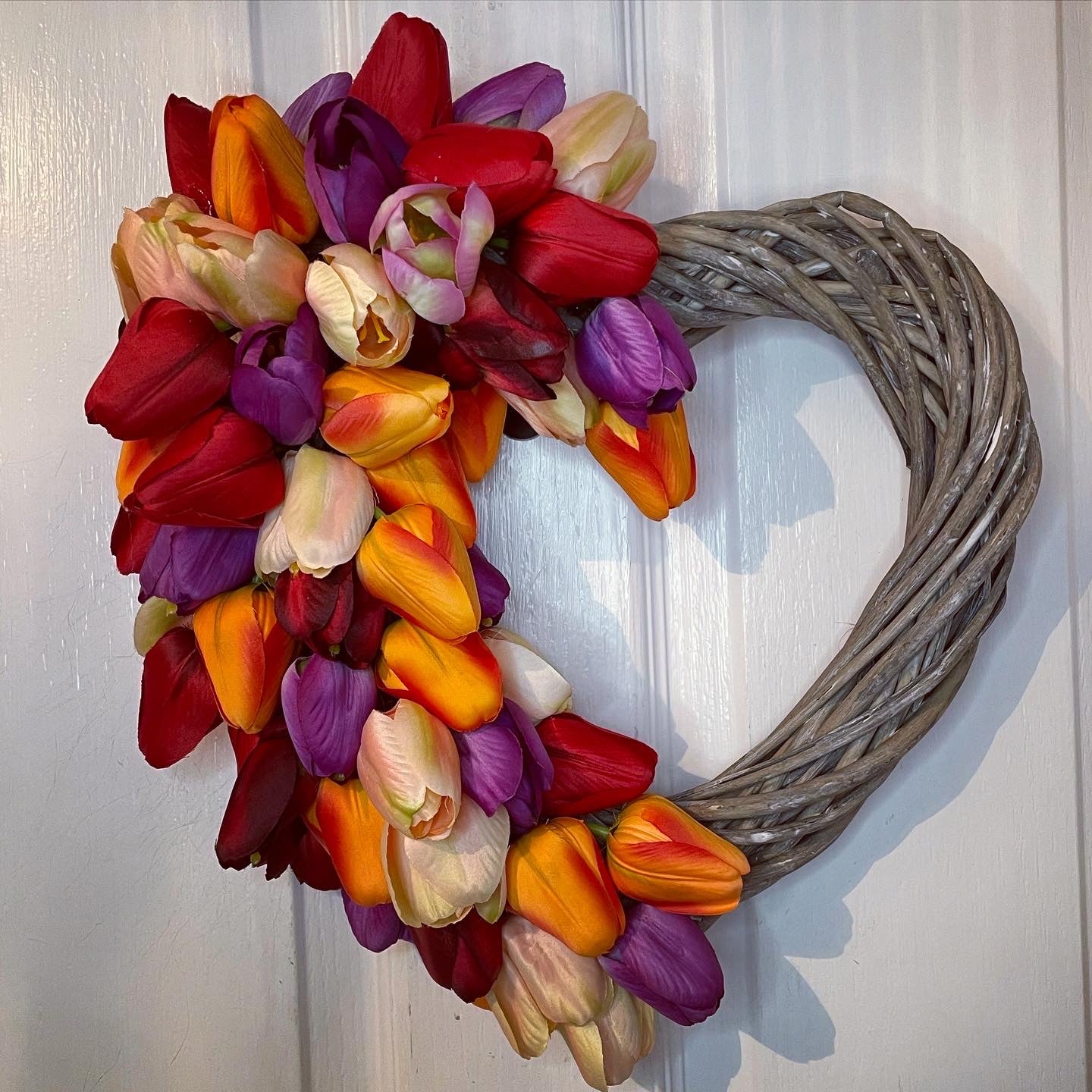 Spring Heart Floral Wreath – Tulips