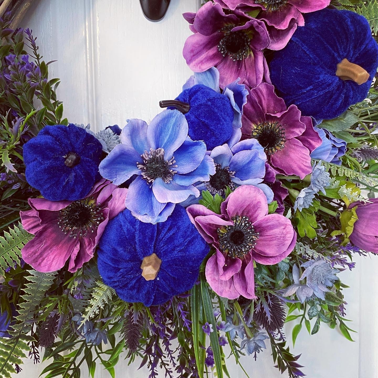 Autumn Wreath – Anemone And Bluebells