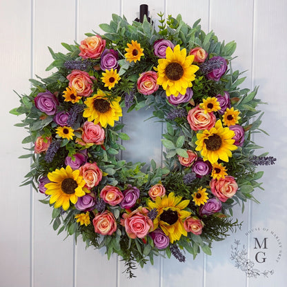 Floral Wreath – Roses And Sunflowers