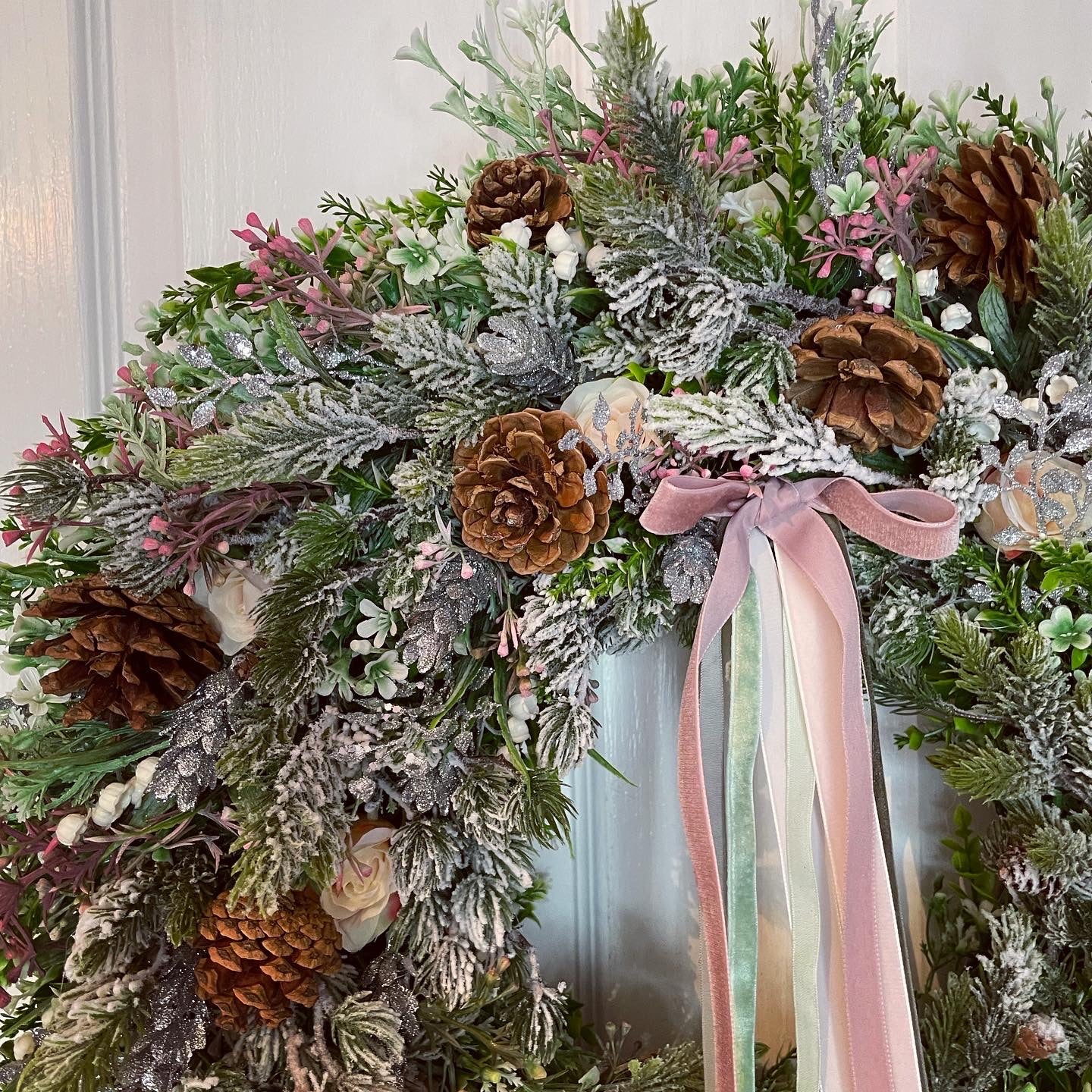 Christmas Floral Wreath – Roses And Lily Of The Valley