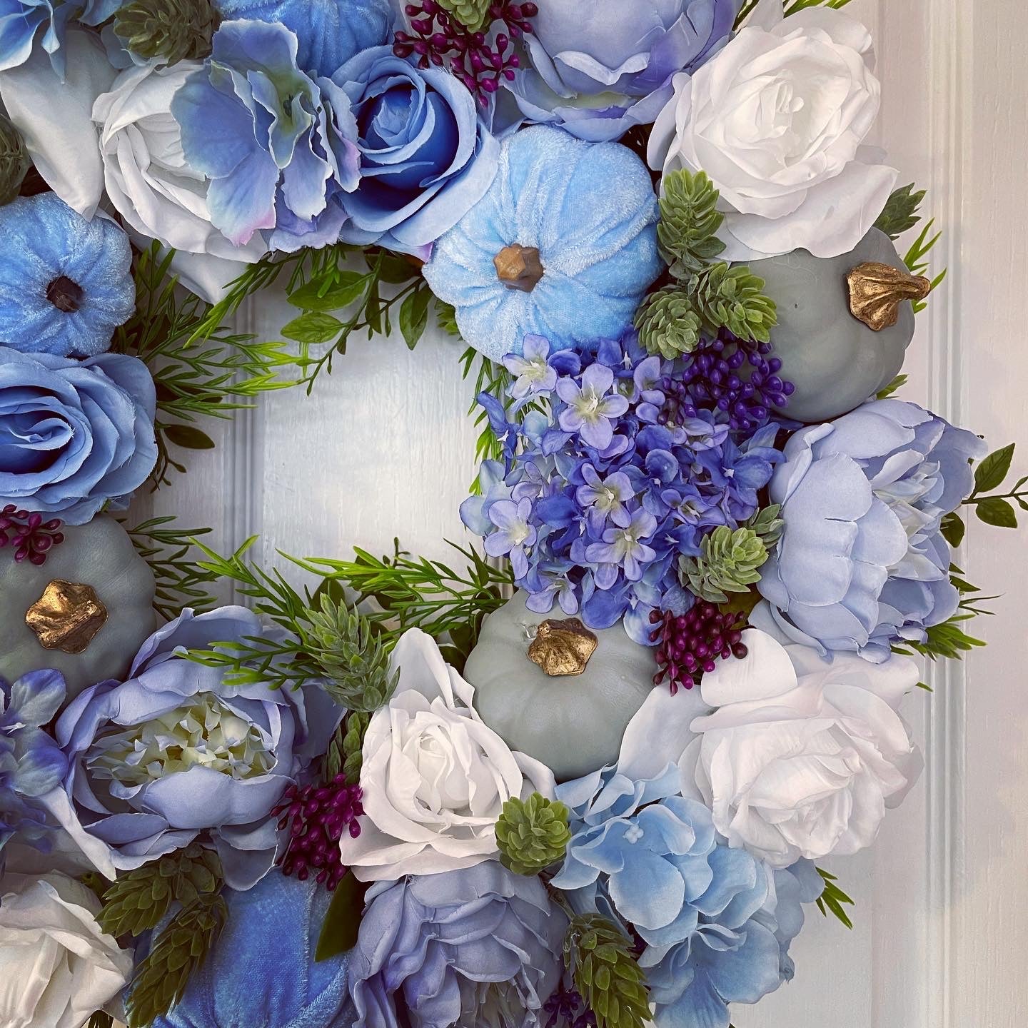 Autumn Wreath – Roses And Hydrangea
