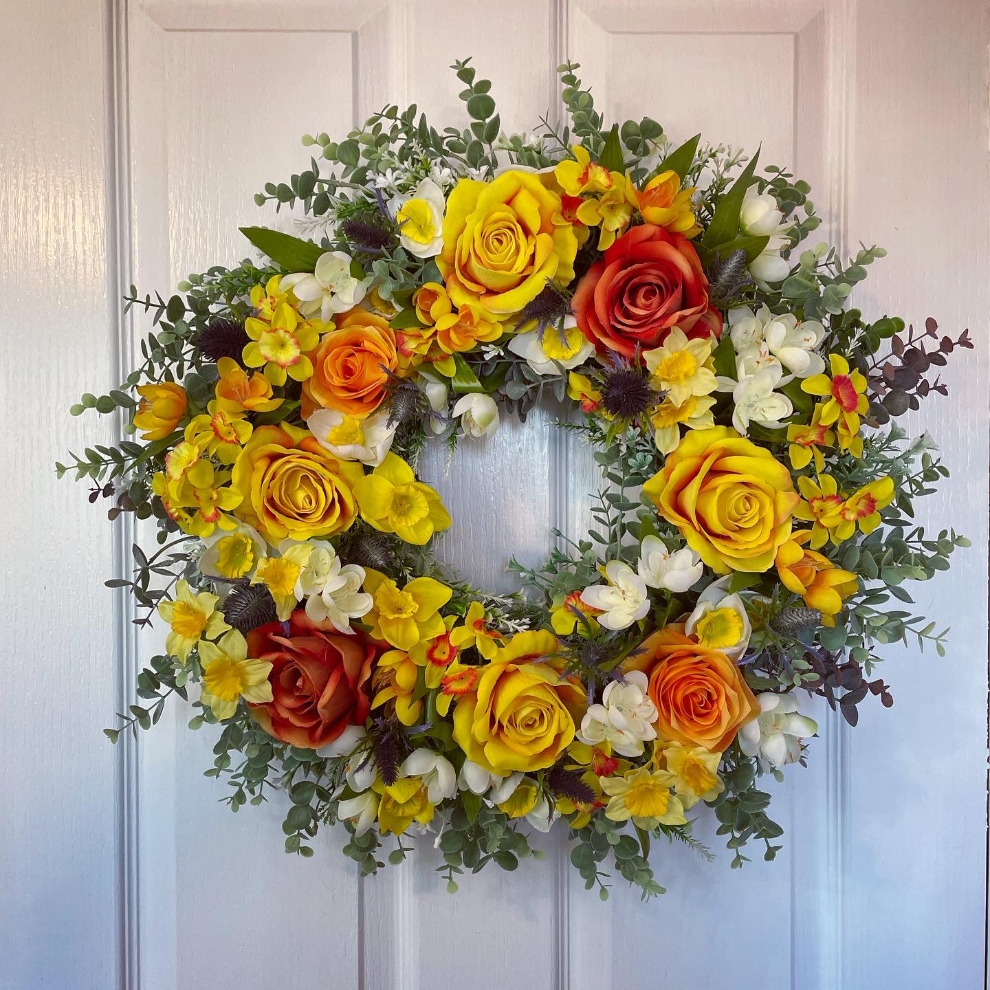 Floral Wreath – Roses And Daffodils