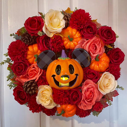 Halloween Wreath – Mickey Mouse Pumpkin