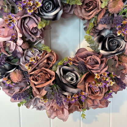 Floral Wreath – Roses And Wax Flowers