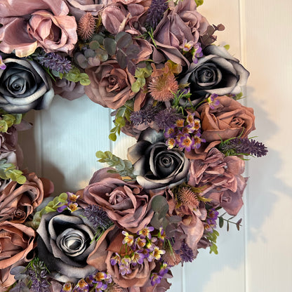 Floral Wreath – Roses And Wax Flowers
