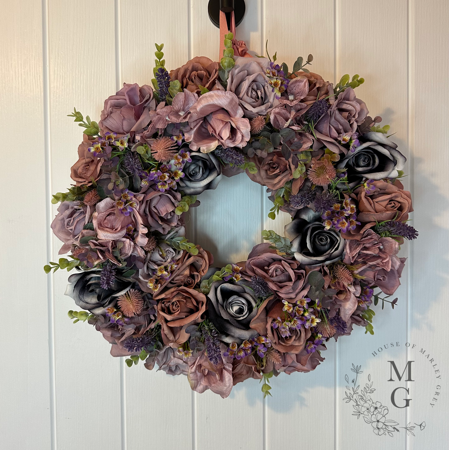 Floral Wreath – Roses And Wax Flowers
