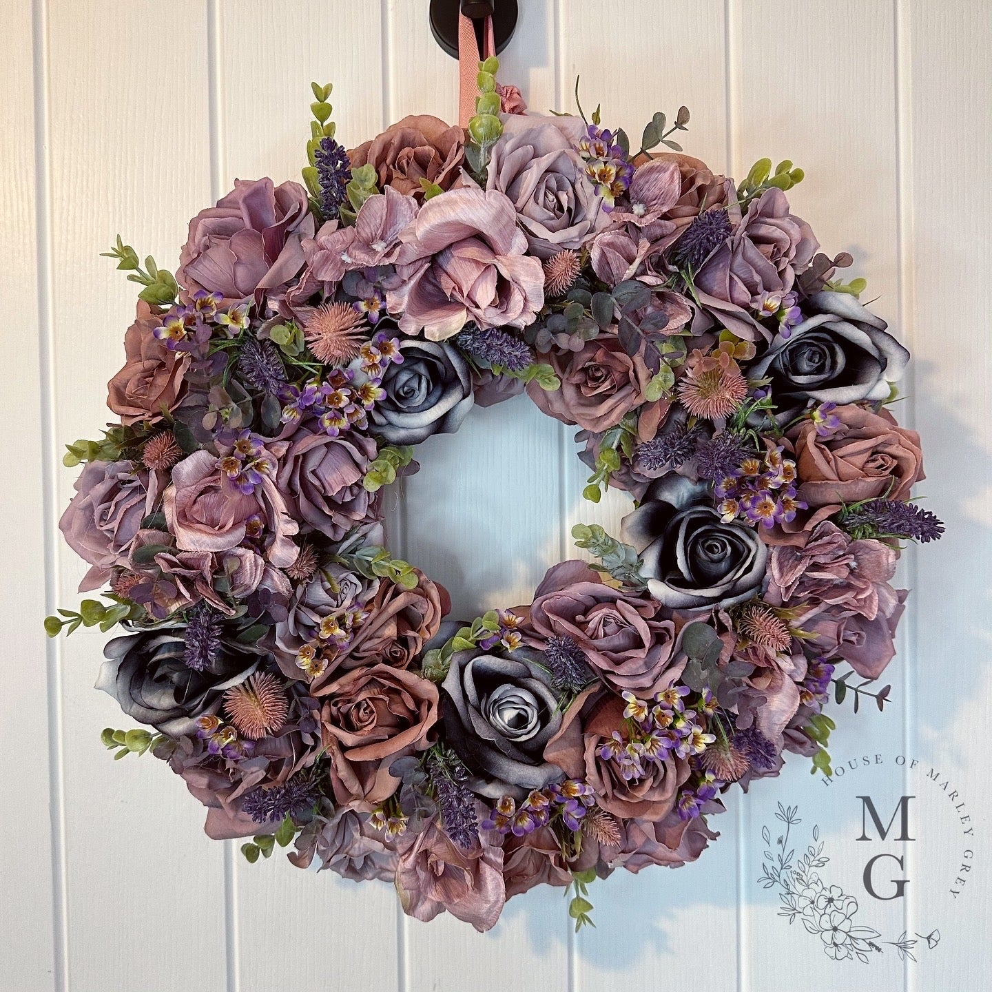 Floral Wreath – Roses And Wax Flowers
