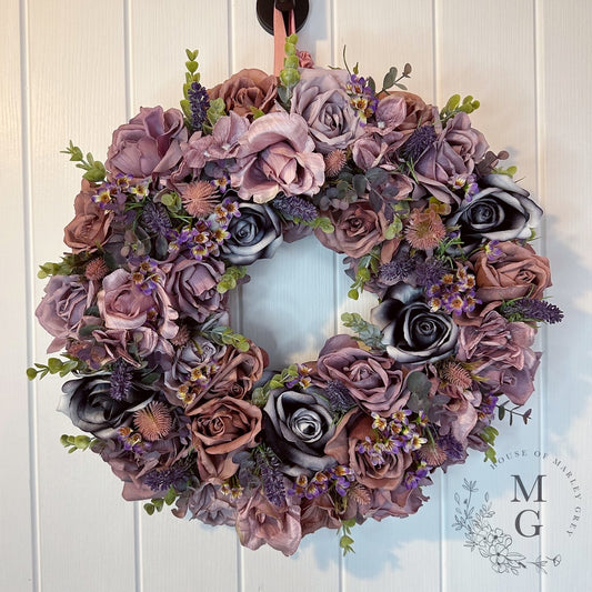 Floral Wreath – Roses And Wax Flowers