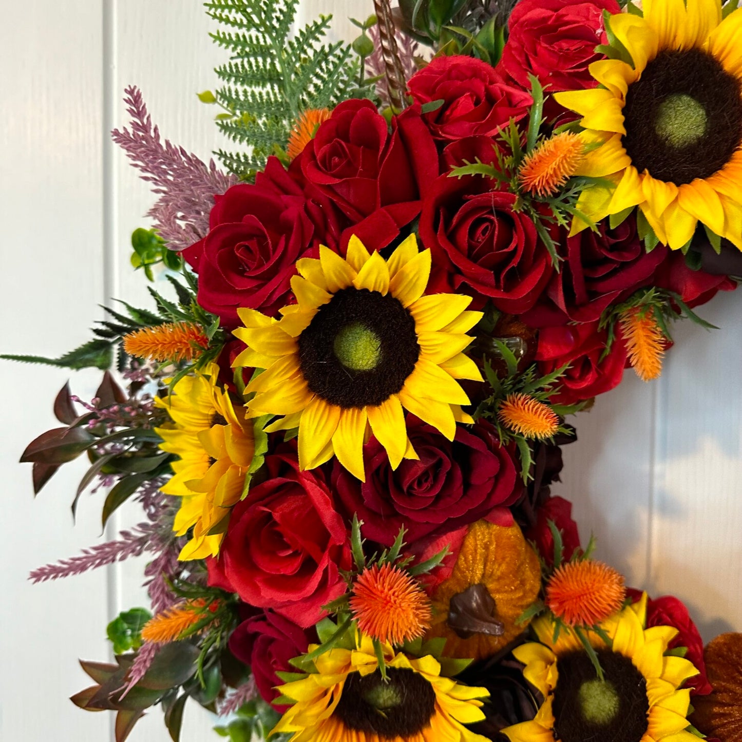 Autumn Wreath – Roses And Pumpkins