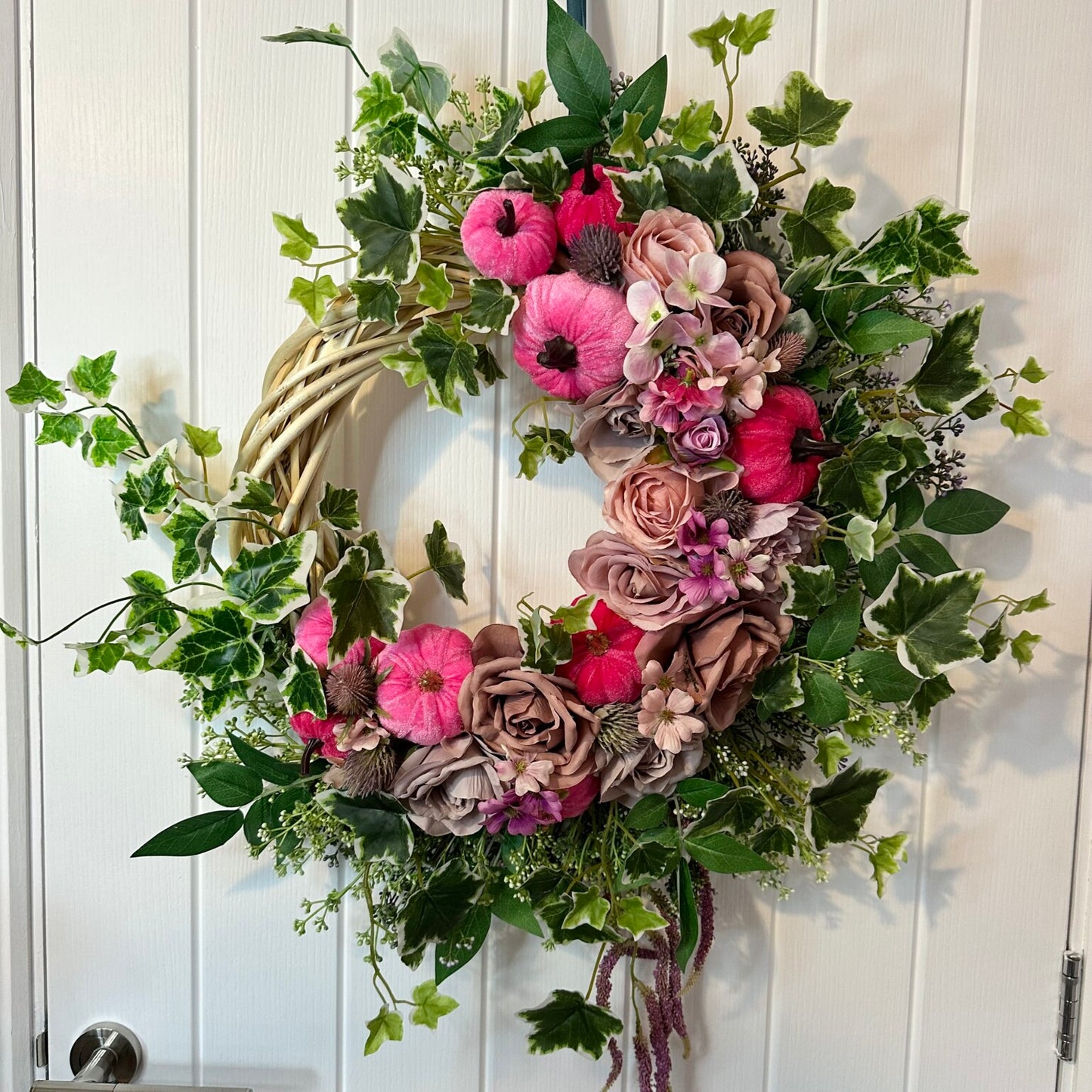 Autumn Wreath – Roses And Pumpkins