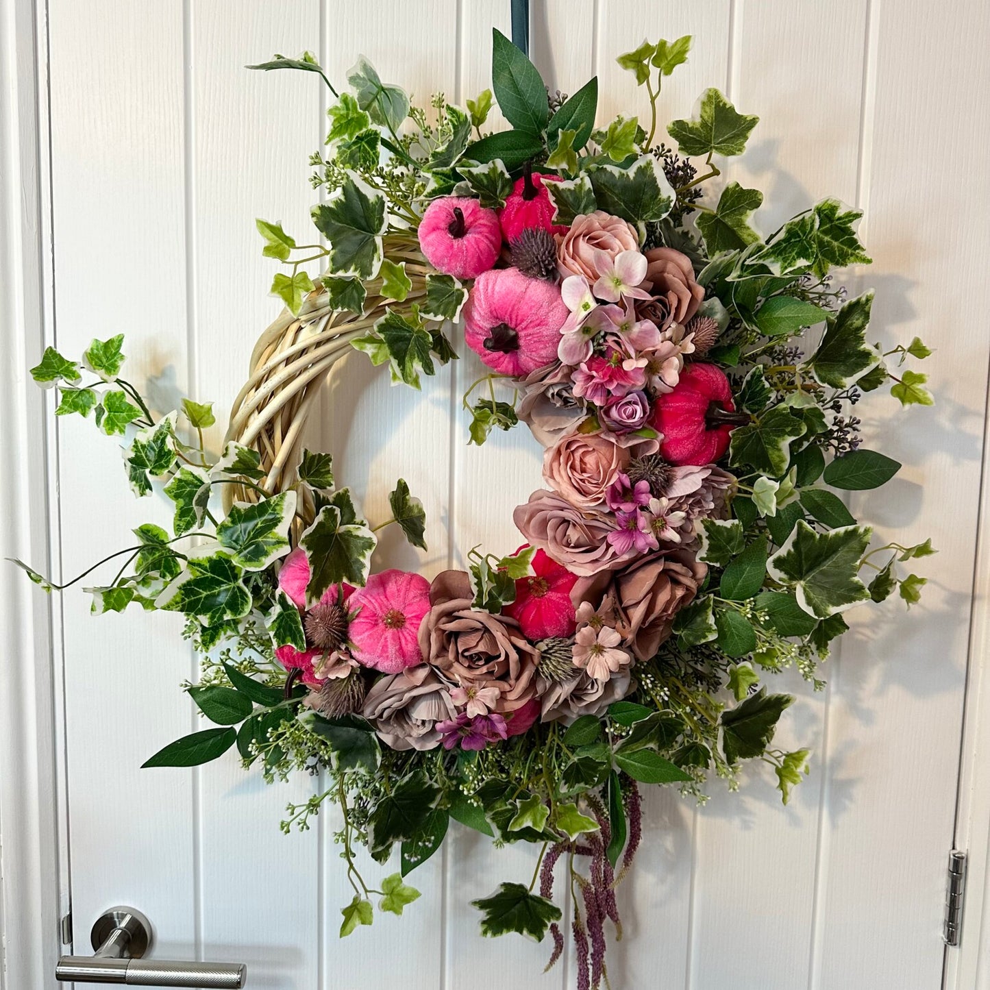 Autumn Wreath – Roses And Pumpkins