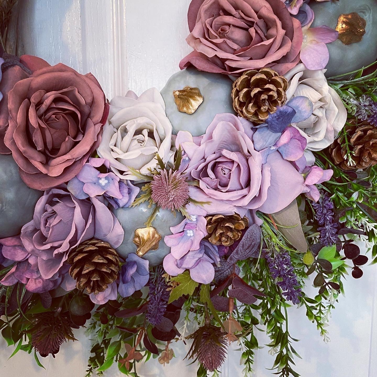 Autumn Wreath – Roses And Pumpkins