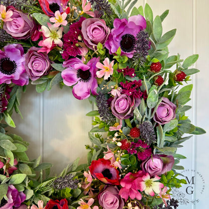 Floral Wreath – Roses And Raspberries