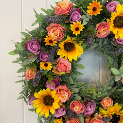 Floral Wreath – Roses And Sunflowers